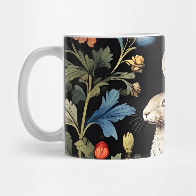 Rabbit in Forest | William Morris Inspired Art by VivaLaRetro